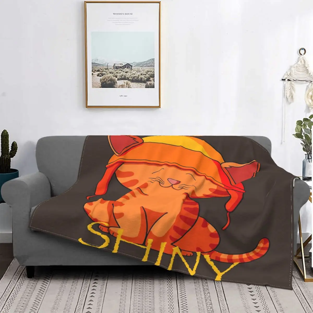 

Manta a cuadros de jengibre brillante para cama, manta double a cuadros, mullida