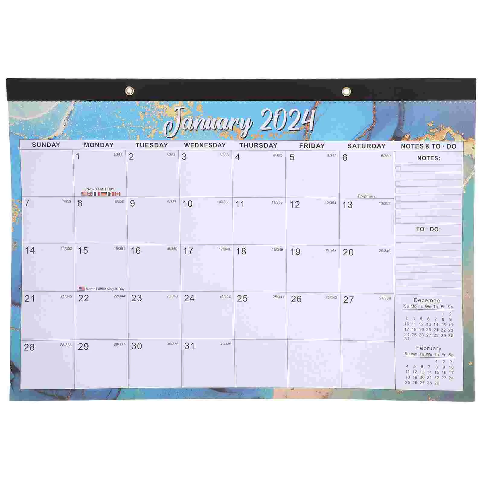 

English Calendar Room Monthly 2024 Wall Desk Calendars Desktop Office Paper Household Noting Sturdy