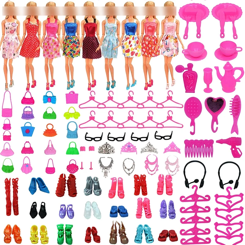 

85 PSC/Set Barbies Doll Clothes Shoes Fashion Accessories Outfit Fit 11.8Inch Girl Barbies Dolls,30cm BJD Doll,Our Generation