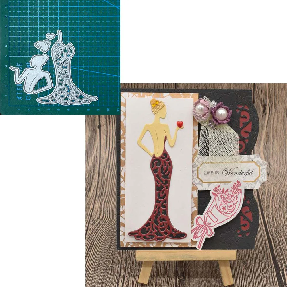 

Sexy Lady Woman Die Cuts Card Making Scrapbooking Album Birthday Card Decoration Blade Punch Embossing Stencils