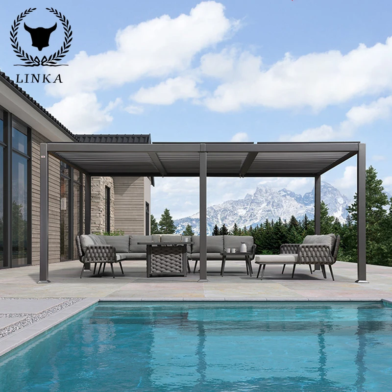 

123456789 m Courtyard Villa Aluminum Alloy Awning Modern Simple Chinese Garden Outdoor Terrace Pavilion