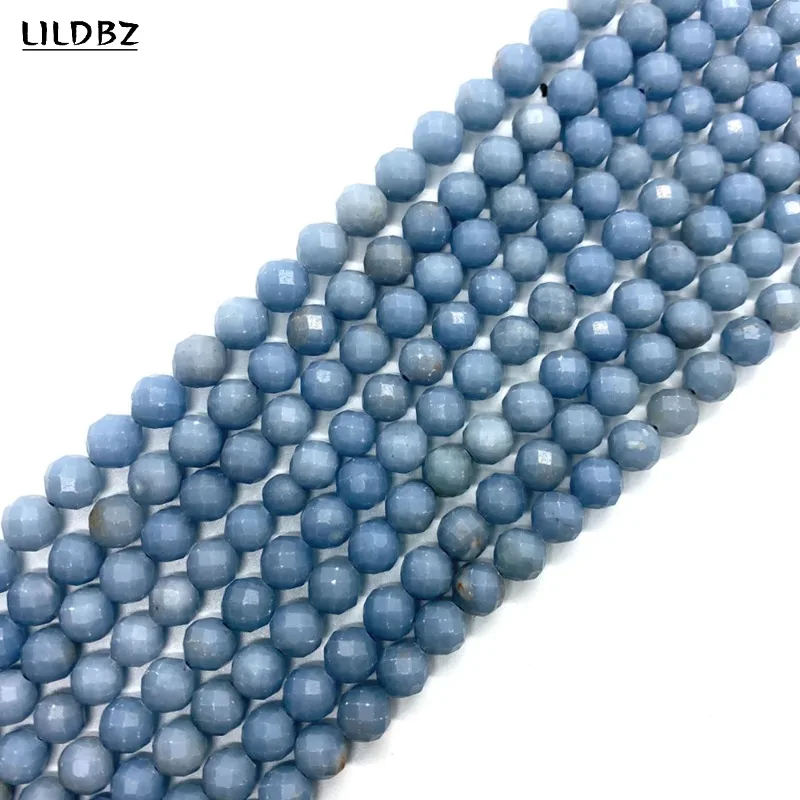 

Бусины из натурального камня с голубым небом, 6 мм, граненые круглые бусины, аксессуары для ожерелий, браслетов, шармов