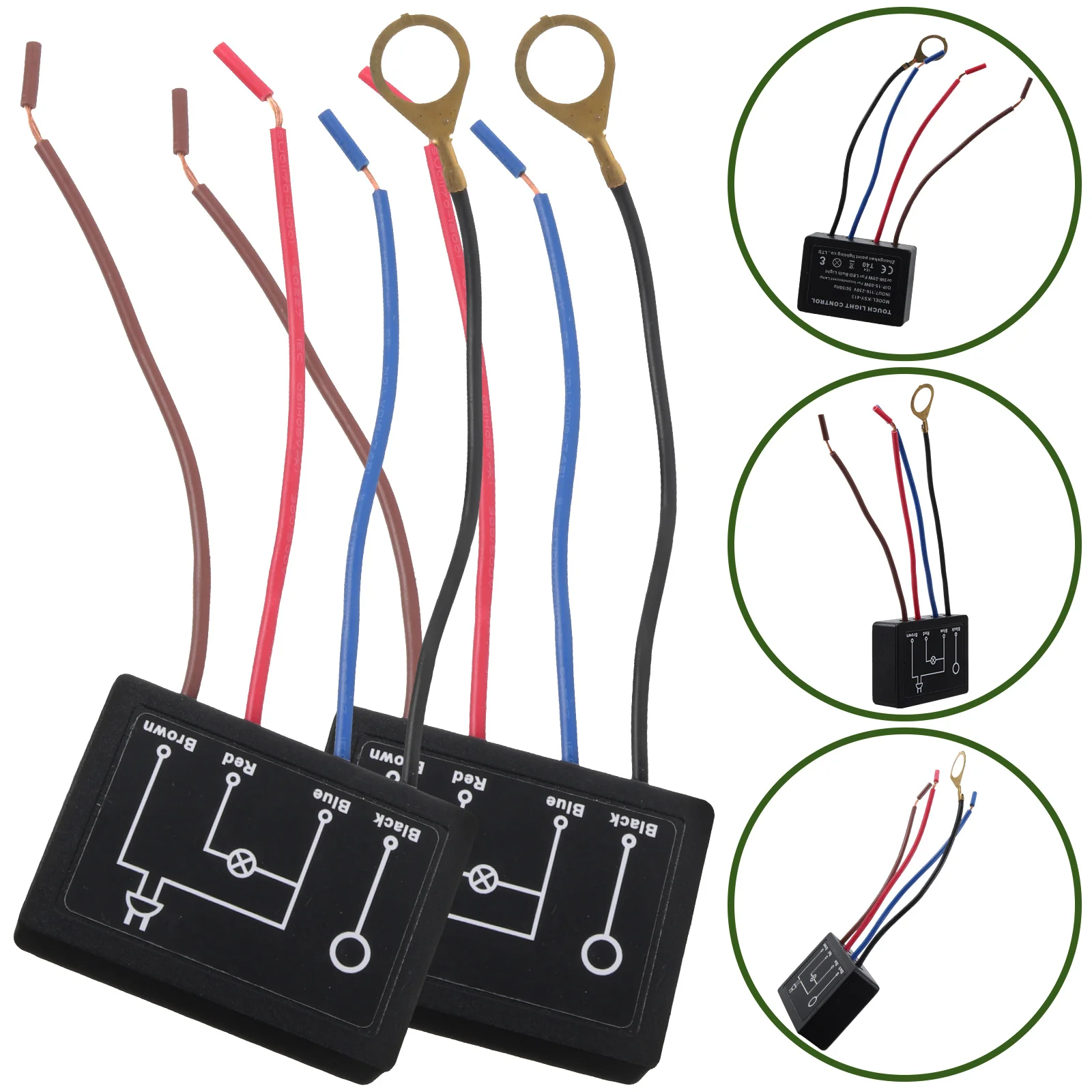 

2pcs Light Dimmer Switch lamp Repair Replacement Switch Black 1A