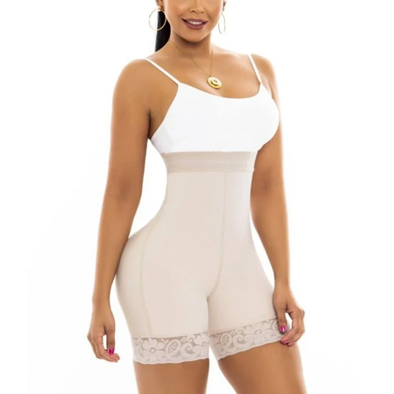 Women High Waist Butt Lifter Short Shaping Tummy Control Shapewear Slimming  Lace Girdle Bodysuit