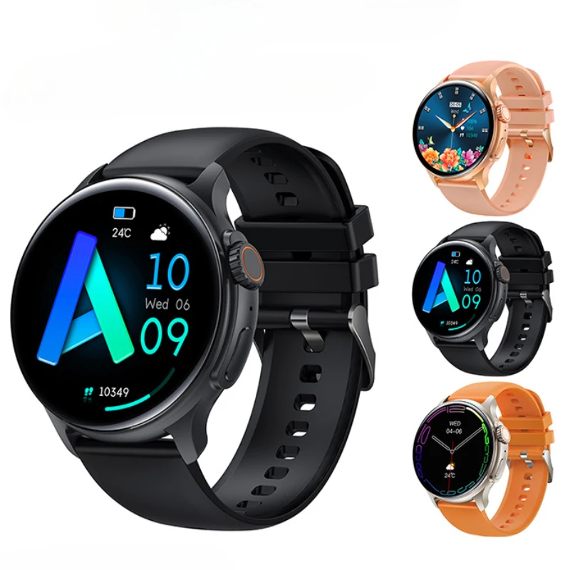 Новинка 2024 мужские Смарт-часы AMOLED 1 43 дюйма HD Bluetooth пульсометр артериальное