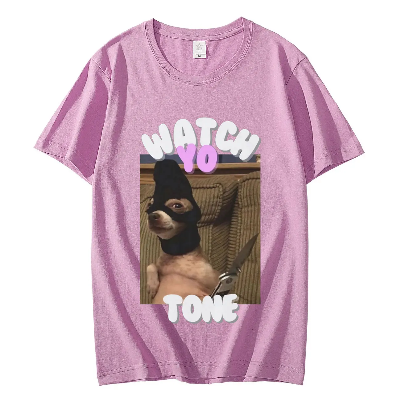 Футболка с рисунком собаки и мема для часов Yo Tone Повседневная модная футболка