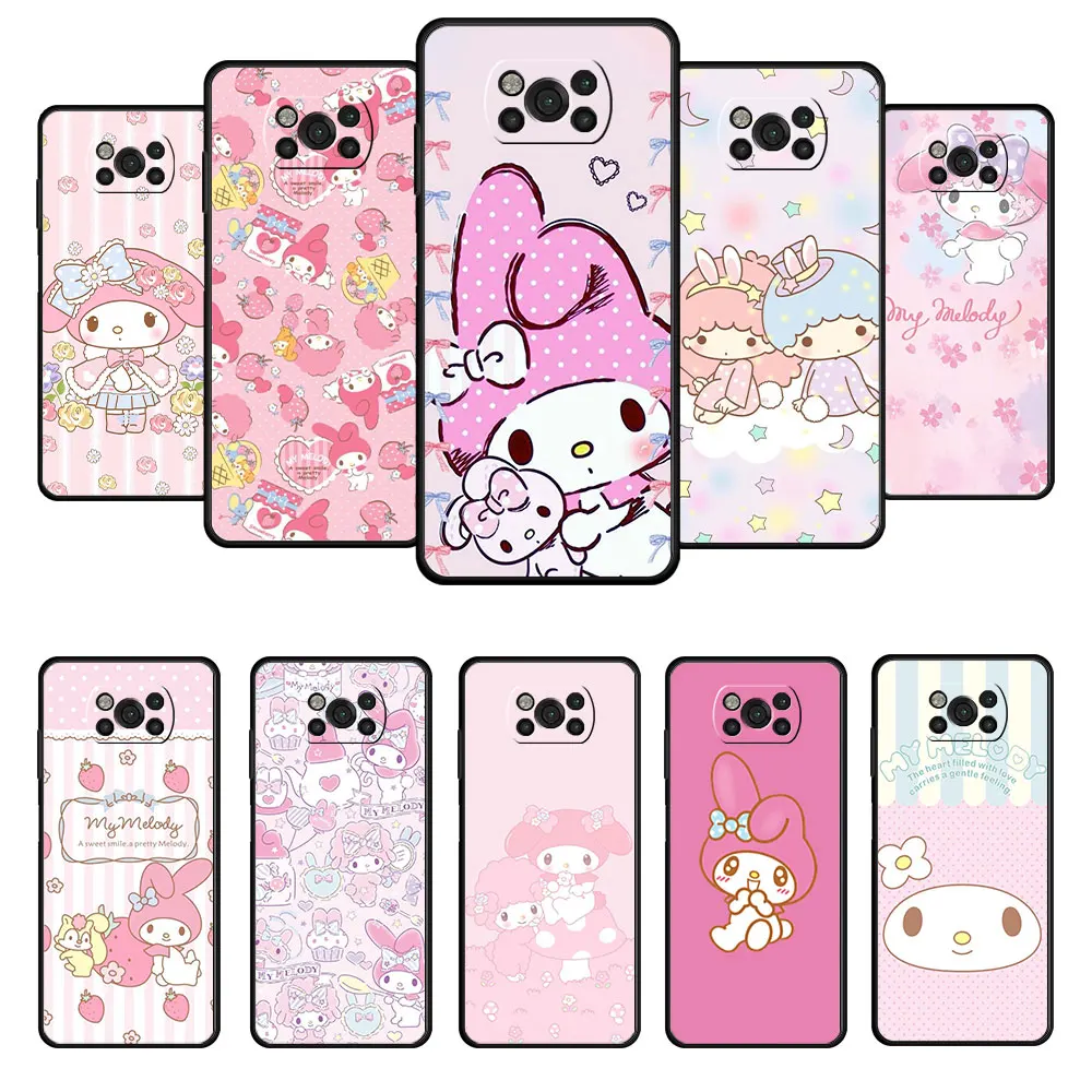 

My Melody LittleTwinStars Bowknot For Xiaomi POCO X3 NFC X4Pro M3 C40 for Mi 12 11 10 10T 8 Note10 Lite 11Ultra 11T Pro F1 Case