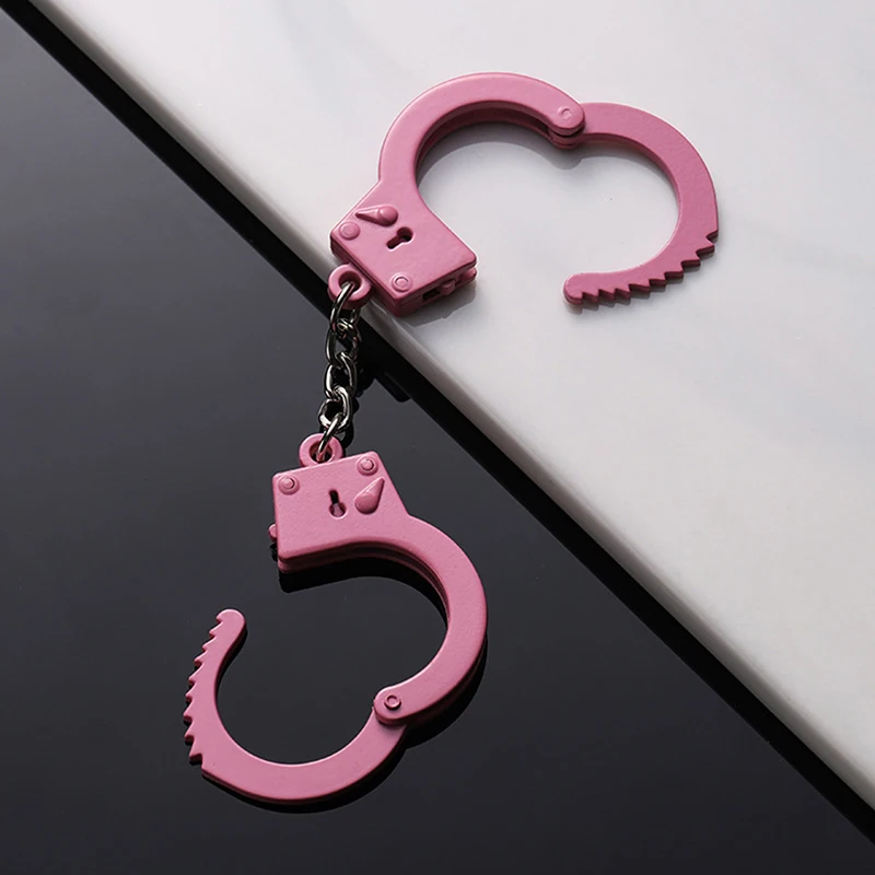 

Handcuffs Metal Novelty Double Lock Handcuffs Keychain 2022 Fashion Key Rings Jewelry Cosplay Anime Ring Keychain