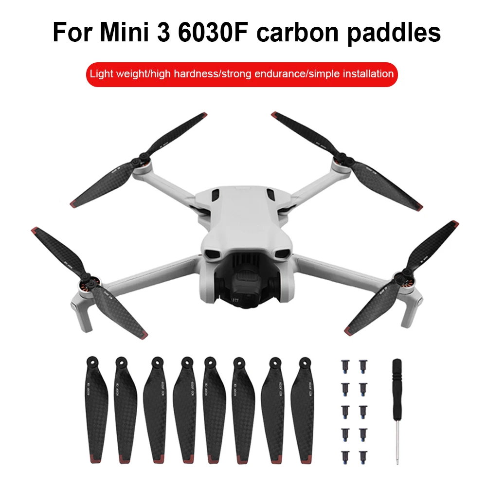 

Сменные лопасти для пропеллера дрона из углеродного волокна с отверткой и винтовыми аксессуарами для DJI Mini 3 6030F