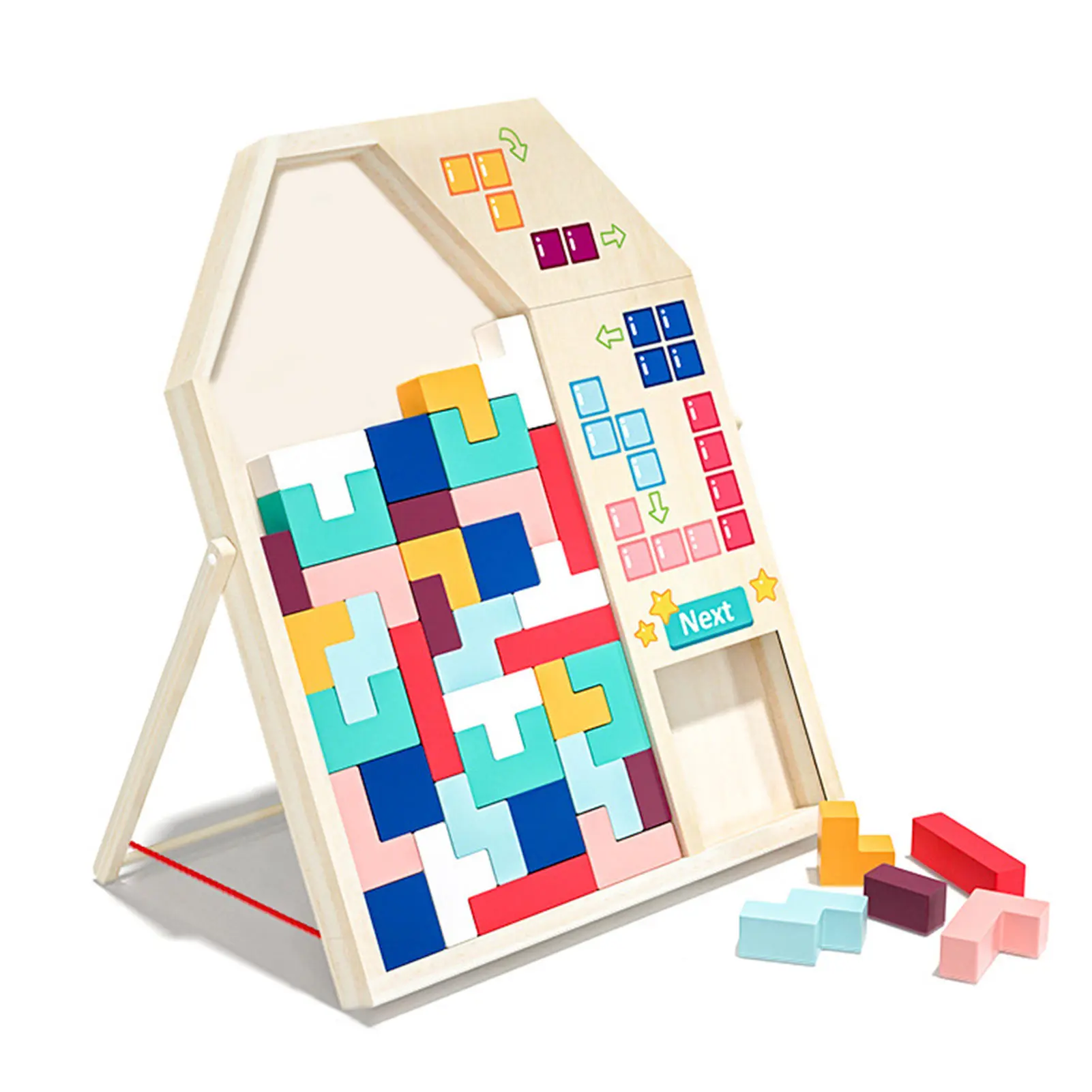 

Colorful 3D Puzzle Wooden Tangram Math Toys TetrisGame Children Pre-school Magination Intellectual Educational Toy Gift For Kids