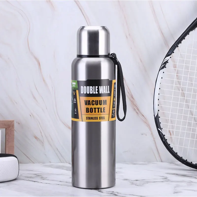 

1500ML Thermo Bottle Large Capacity Portable Thermo Stainless Steel Cup Vacuum Flask Insulated Tumbler With Rope термос