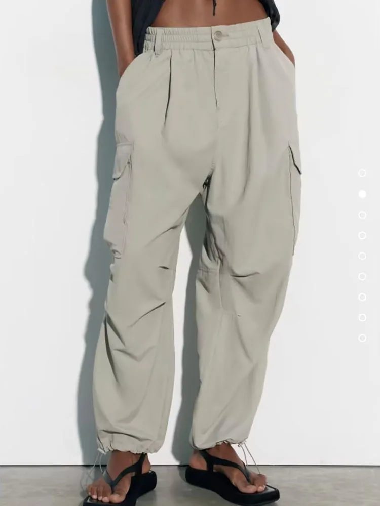 

Новинка весна-лето 2023 женская одежда универсальный Повседневный нейлоновый комбинезон с прямой талией и карманами