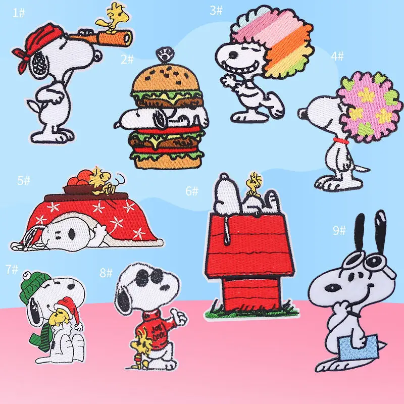 

Snoopy Cartoon Patch Patch Cute Cartoon Dog Pattern Embroidery Cloth Patch Clothes Hole Hole Repair Subsidy Bag Decorative Patch