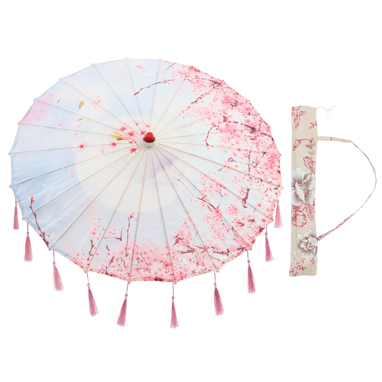 

Umbrella Chinese Parasol Silk Style Paper Japanese Tassel Cosplay Wedding Classical Dance Ancient Prop Rainproof Craft Photo