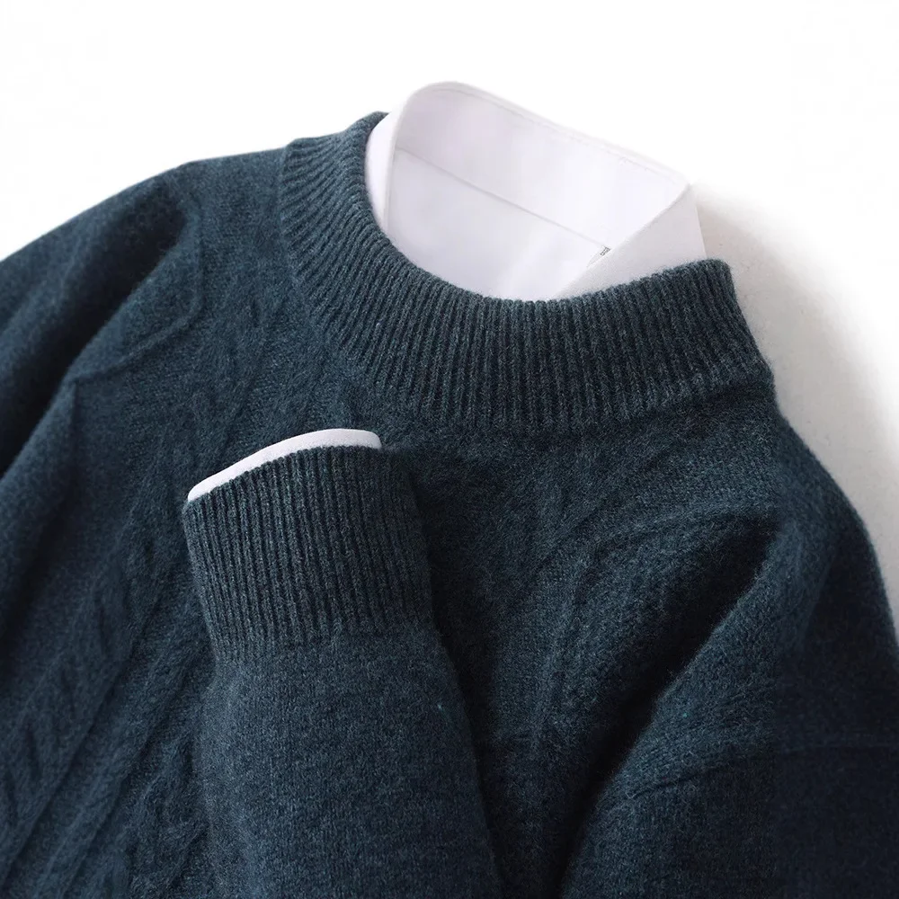 Осень/зима новый мужской шерстяной свитер утолщенный полуполо/черепашковый