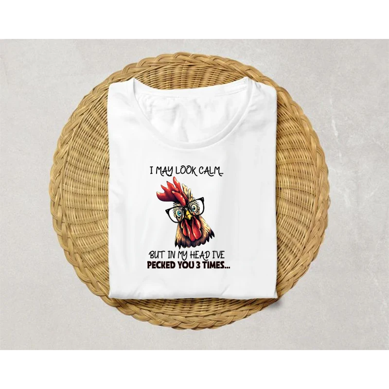 Модная термонаклейка с изображением курицы для глажки на куртке