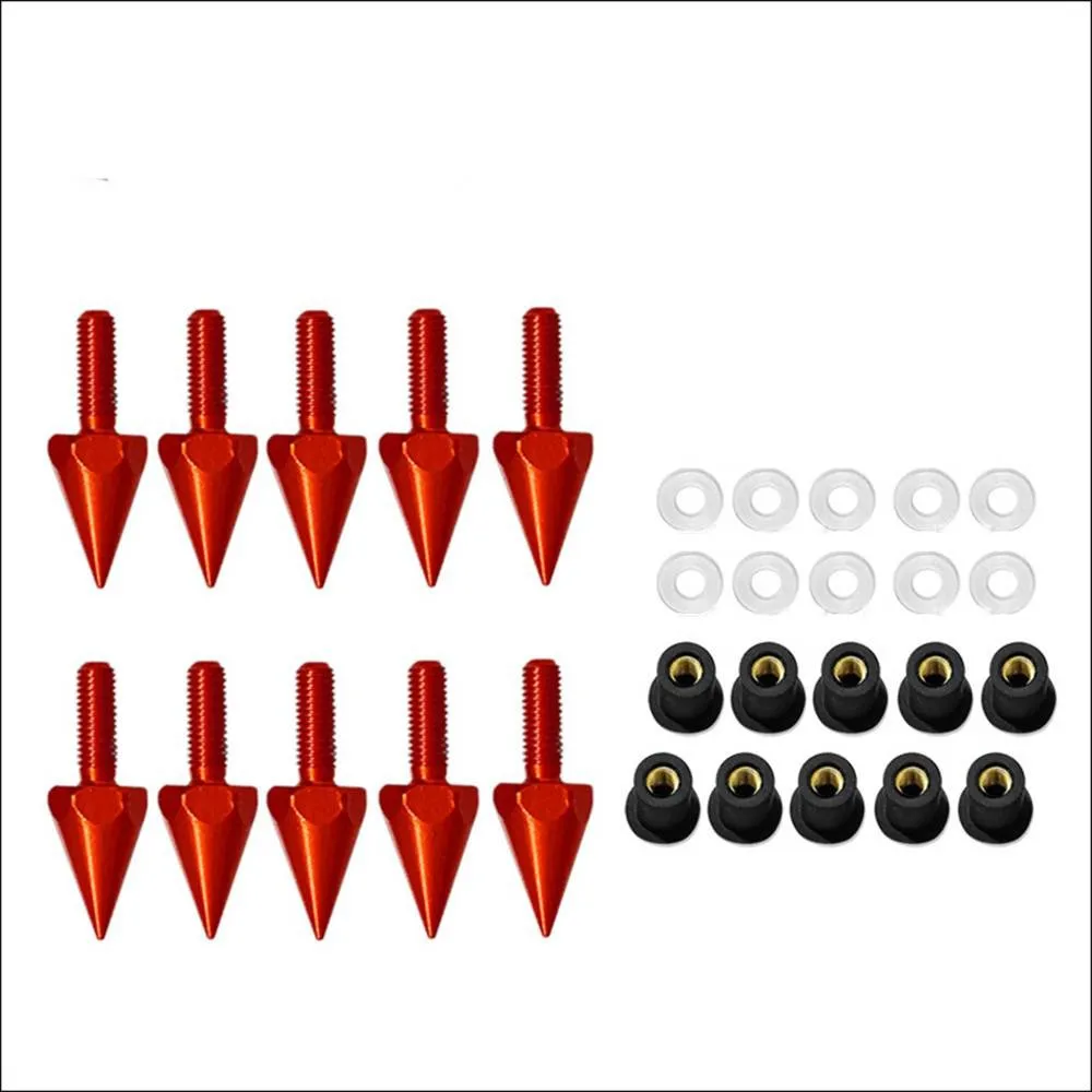 

CNC Spike Bolts Windscreen Fairings License Plate M5 5mm Motorcycle Universal 10PCS Aluminum Practical Quality