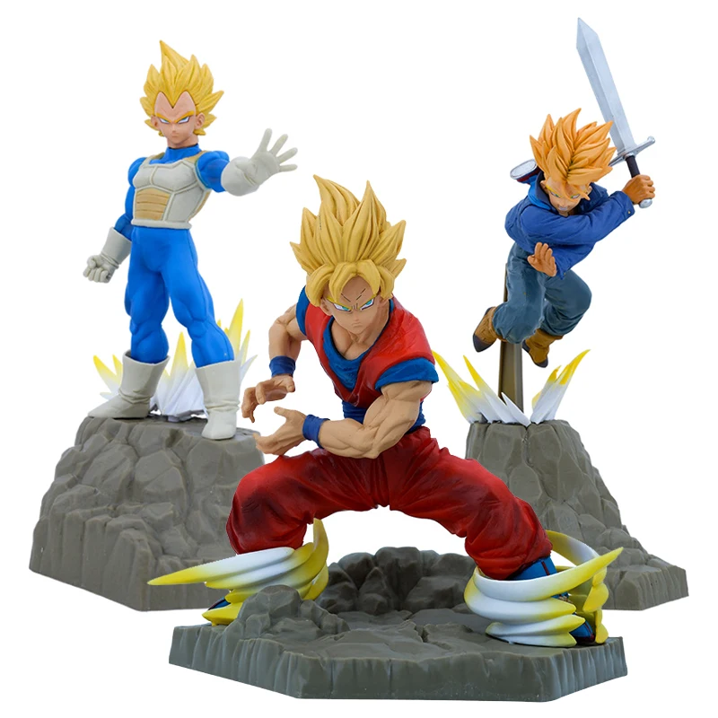 

Dragon Ball Z Son Goku Vegeta Torankusu Transform Super Saiyan APF Fighting Scenes PVC Action Figures Model Doll Toys Kids Gifts