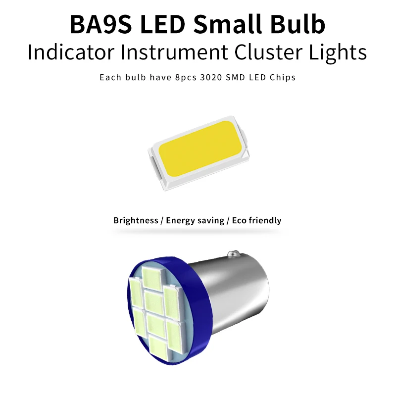 10 шт. BA9S 44 47 T11 T4W Bayonet AC 6V 1206 3020 8SMD