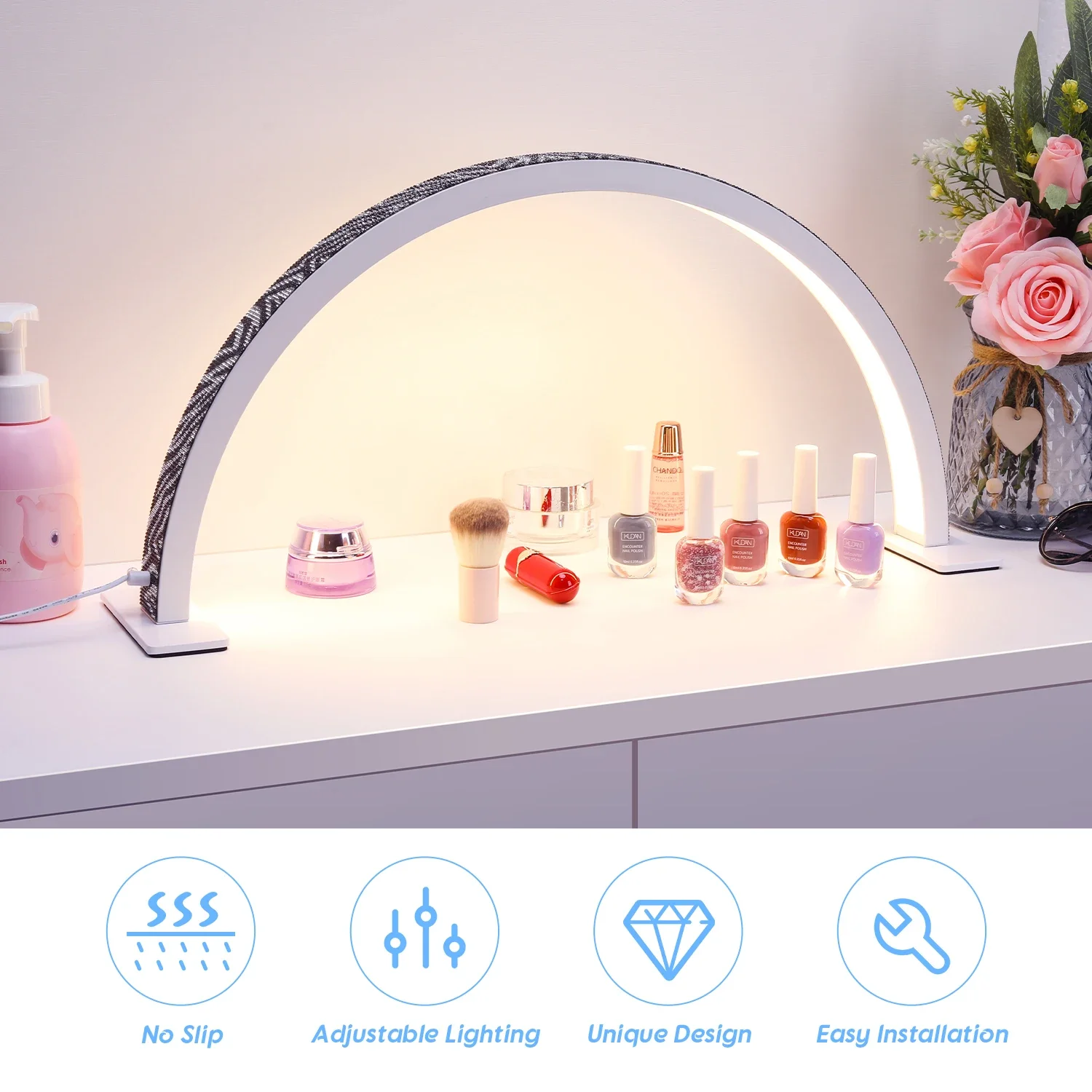 Лампа в форме полумесяца для ногтей 3000-6000K Настольная лампа маникюра салона