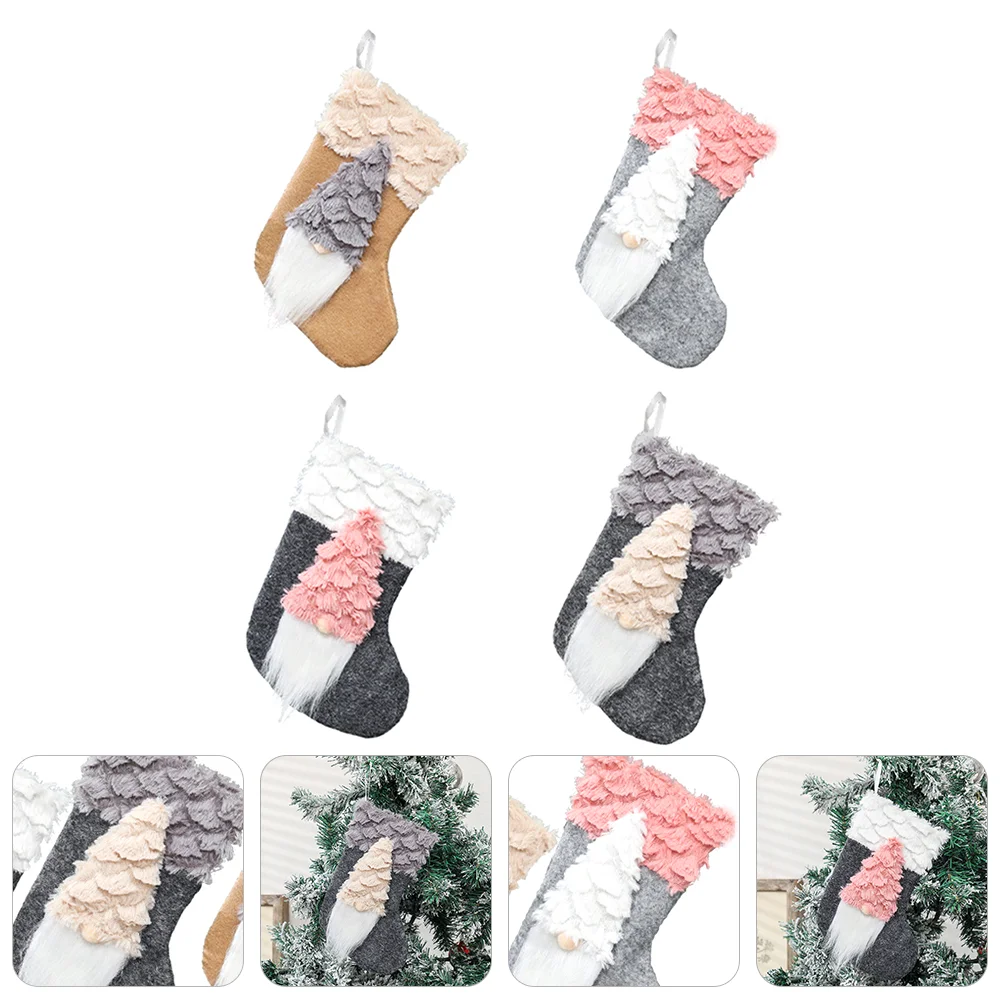 

Christmas Stockingsgnome Decorations Stocking Hangingbag Gift Pendant Plush Gnomes Bags Goodie Mini Candy Table Decoration Tree