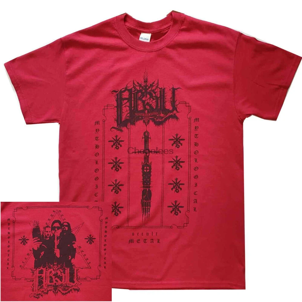 Absu мифологическая красная рубашка Размеры S M L XL XXL официальная черная