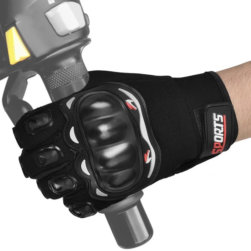 

Summer New Motorcycle Bicycle Gloves Men Hard Knuckles Touch Screen Full Finger Glove Breathable Bike Cycling Protective Gloves