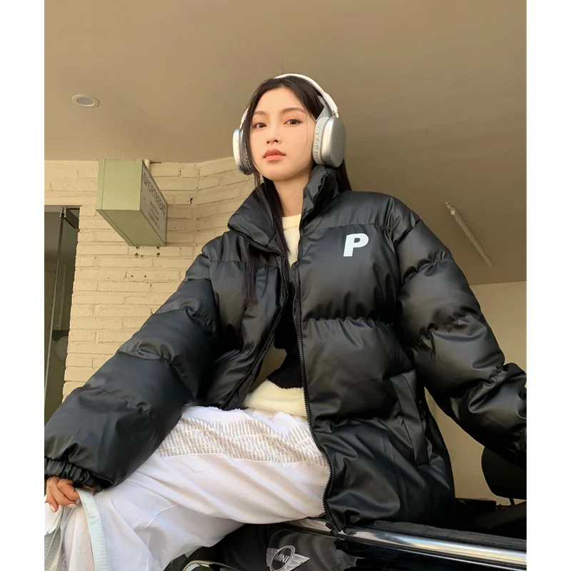 

Women Black Down Jacket Stand Collar Coat Fashion Leisure Waterproof Winter New Thicken Duck Down Feather Female Warm Outwear