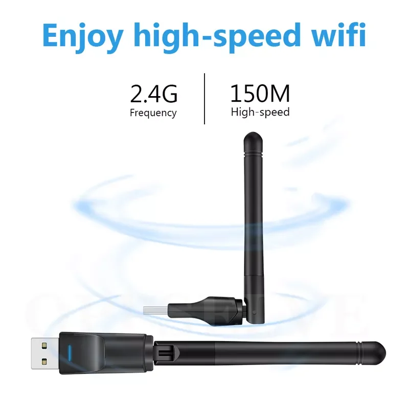 

2022NEW Speed 150Mbps Wi-fi Antenna Wireless PC Network Card USB Wifi Adapter Ethernet Wifi Dongle MT7601 Driver For Desktop lap