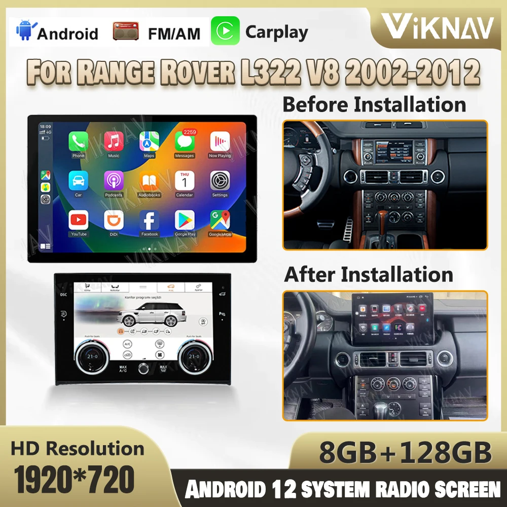 

Автомагнитола для Range Rover L322 V8 13,3-2002, 2012 дюйма, Android 12