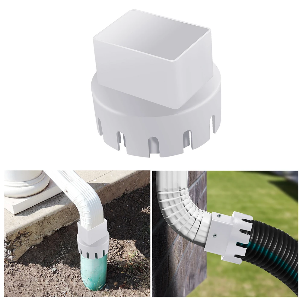 

Downspout Adapter Pipe Convertor With Screws For Home Outdoor Pipe Rain Gutter Pipe Convertor For Corrugated Landscape Pipe