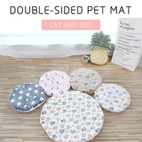 round dog bed mat double sided pet sleeping bed for dog cat washable folding pets cushion soft warm cat blanket dog accessories