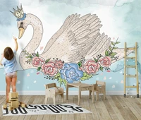 3d wallpaper living room custom wallpaper mural nordic white swan animal background wall papel de parede home improvement
