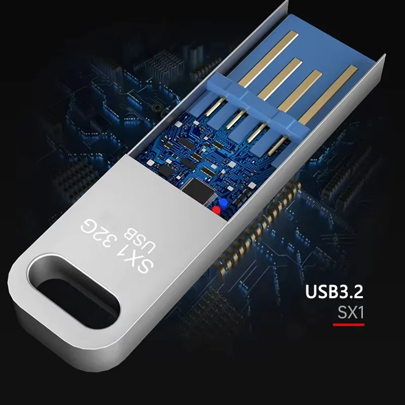 Фото Высокоскоростная USB 3.0 флешка из металла, миниатюрная, для автомобиля, 128 ГБ, 256 ГБ, 512 ГБ, 1 ТБ, 2 ТБ №5