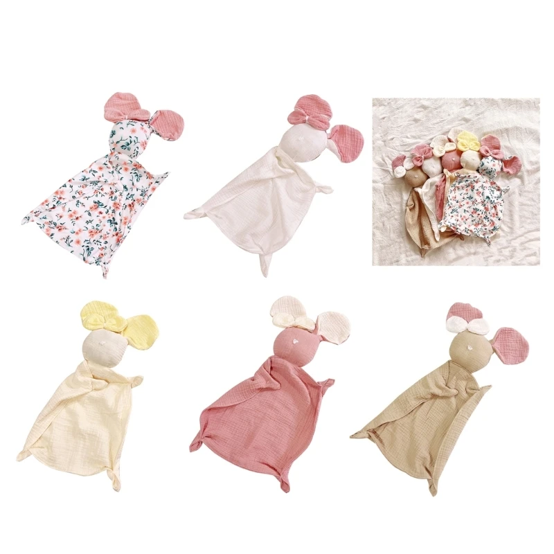 Cotton Muslin Blanket Kids Sleep Toy Soothe Appease TowelBibs Stuffed Bear Snuggle Toy Newborn Baby Soft Sleeping