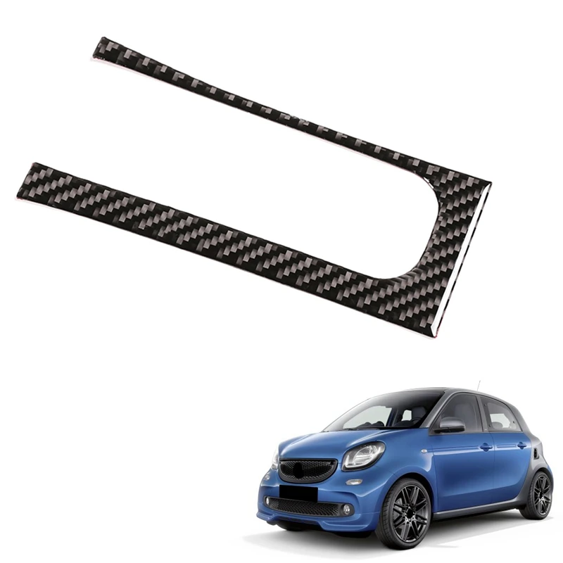 

Car Carbon Fiber Center Console Handbrake Slot Decoration Cover Trim Stickers for Benz Smart 453 Fortwo 2016-2021