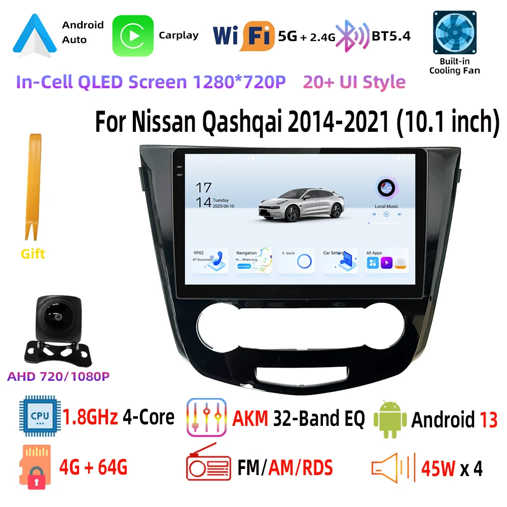 

Автомобильный плеер Carplay Android Auto zlink для Nissan Qashqai для J11 2014 2016 2017 2019 2021, автомобильный мультимедийный плеер android GPS Nav
