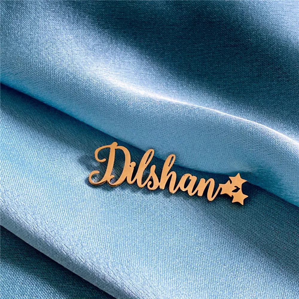 

Custom Brooch-Personalized Stainless Steel Custom Name Pins Nameplate Brooch-Meeting Attendance-Wedding Gift-Logo Custom