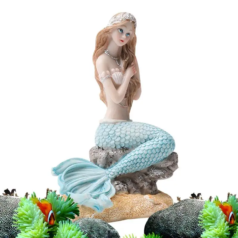 

Mermaid Fish Tank Decorations Resin Decorations Statue Figurines Artificial Aquarium Decor 6 Styles DIY Aquarium Desk Theme