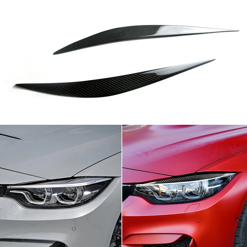 

For BMW F80 M3 F82 F83 M4 F32 F33 F36 Car Front Headlight Eyebrow Eyelid Light Eyebrows Sticker Carbon Fiber ABS Accessories