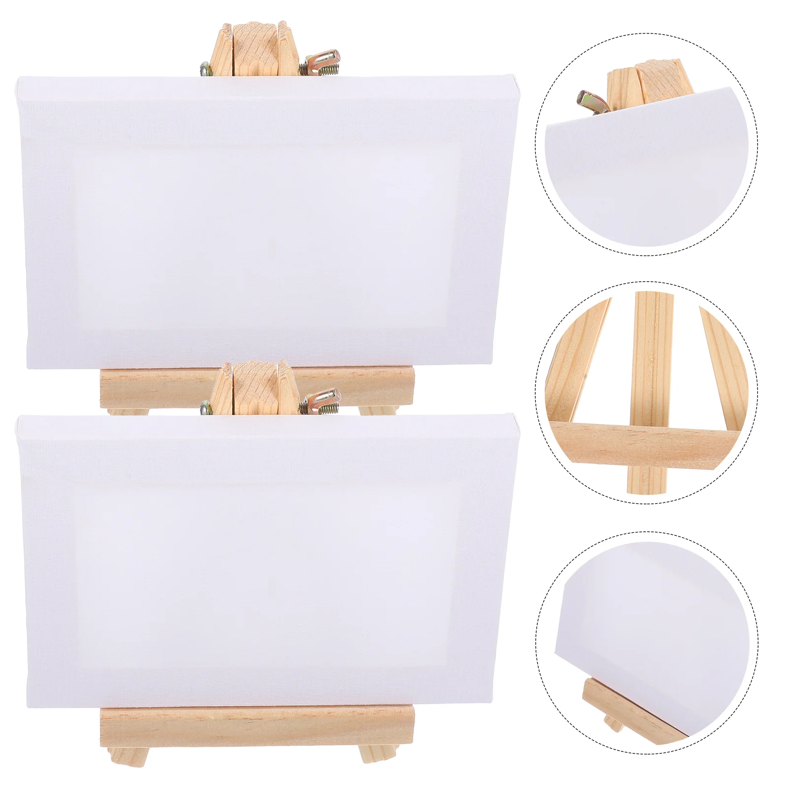 

2 Sets of Mini Canvas Frame Small Painting Frame Blank Painting Canvas with Easel Painting Board
