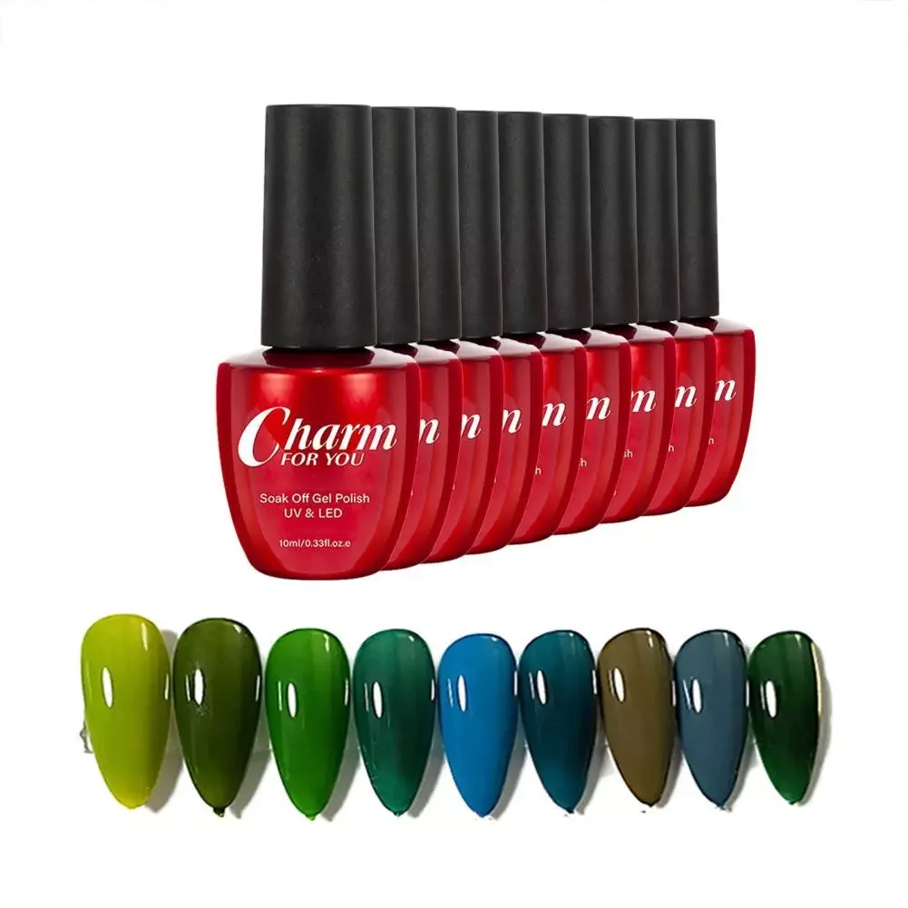 

NEW2023 9Pcs 10ml Nail Gel Solid Color Long Lasting Manicure Supplies Quick Dry Nail Polish for Women