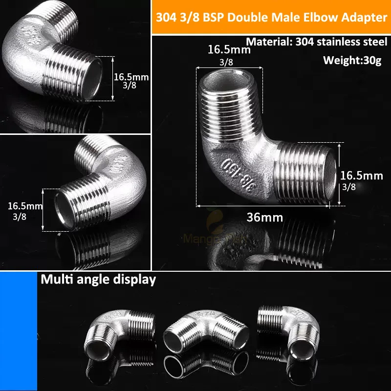 

Редукционный угловой фитинг Equel из нержавеющей стали 304