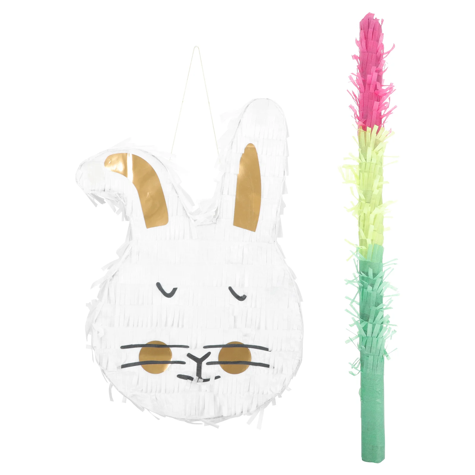 

Pinata Easter Bunny Party Toy Centerpiece Table Plaything Filled Sugar Filler Candy Animal Smashing Egg Game Pinatas White