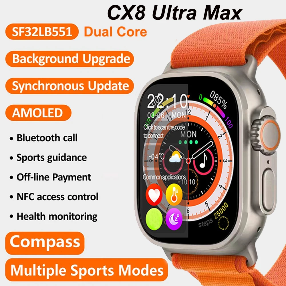 

Смарт-часы AMOLED, 2,12 дюйма, Ultra Series 8, CX8, Ultra Max, 49 мм
