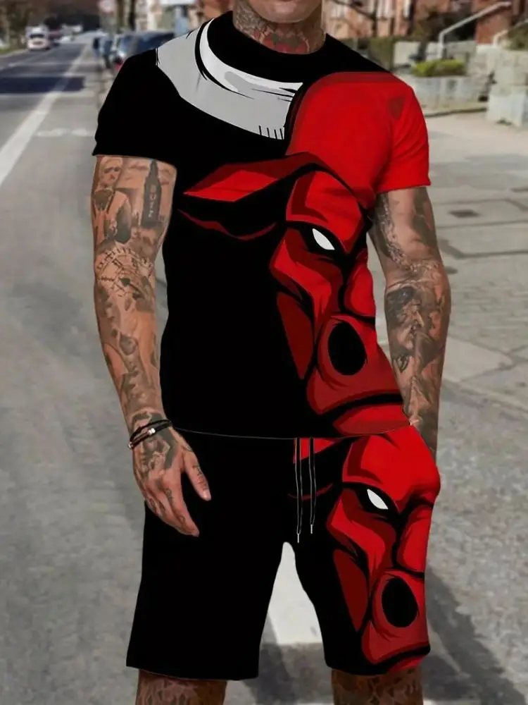 Мужской летний спортивный сет футболки и шорт