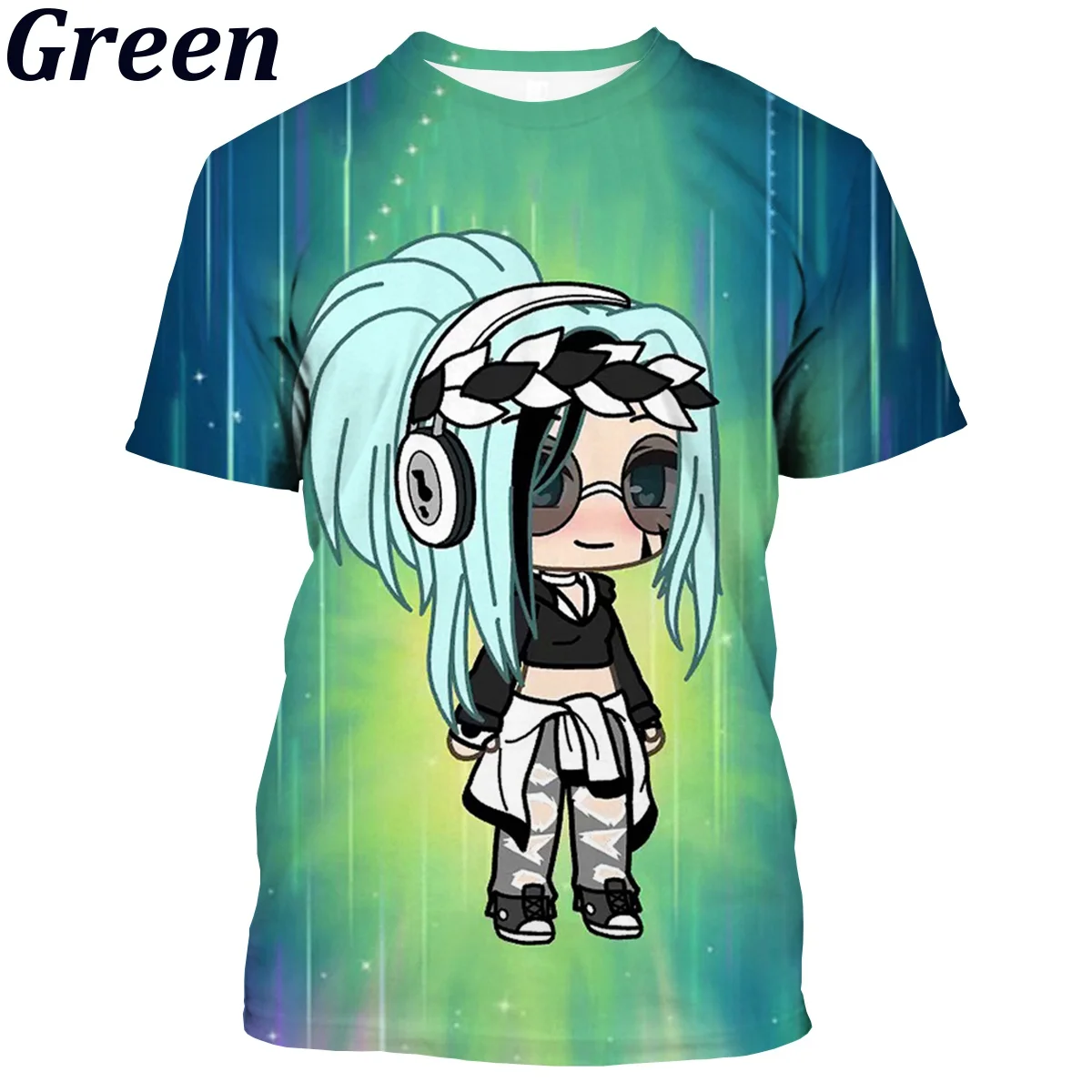 Game Gacha Life T-shirt men's women's summer casual short-sleeved T-shirt anime funny 3D printing images - 6