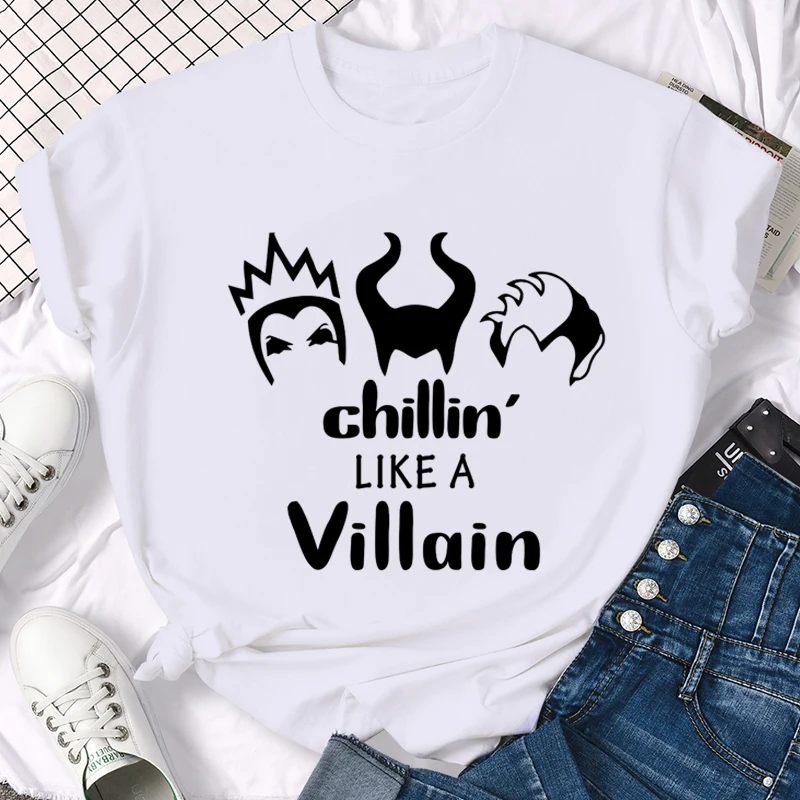 

Disney Y2k Anime Villain Bad Girl Kawaii T Shirt Summer Women's Funny Cartoon Aesthetic Graphic T Shirt 90s Top T Shirt Women
