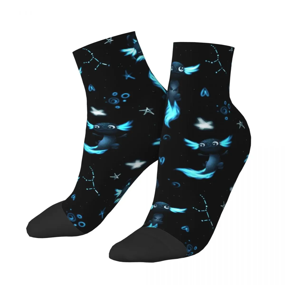 

Fashion Men's Short Socks Crazy Axolotl Animal Sock Salamander Skateboard Women's Low Tube Socks Spring Summer Autumn Winter