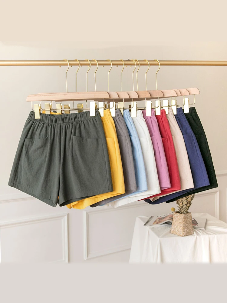 Cotton Linen Shorts Women's 2022 Summer New Style, Wearing High Waist A-shaped Wide Legs, Thin, Loose and Casual Bottomed Shorts